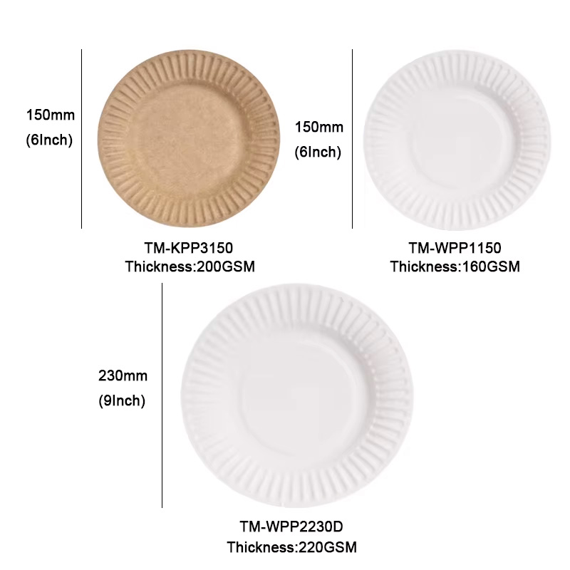 Various Sizes Paper Plates