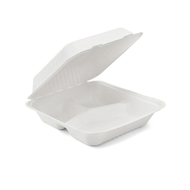 Bagasse 3 Compartment Clamshell