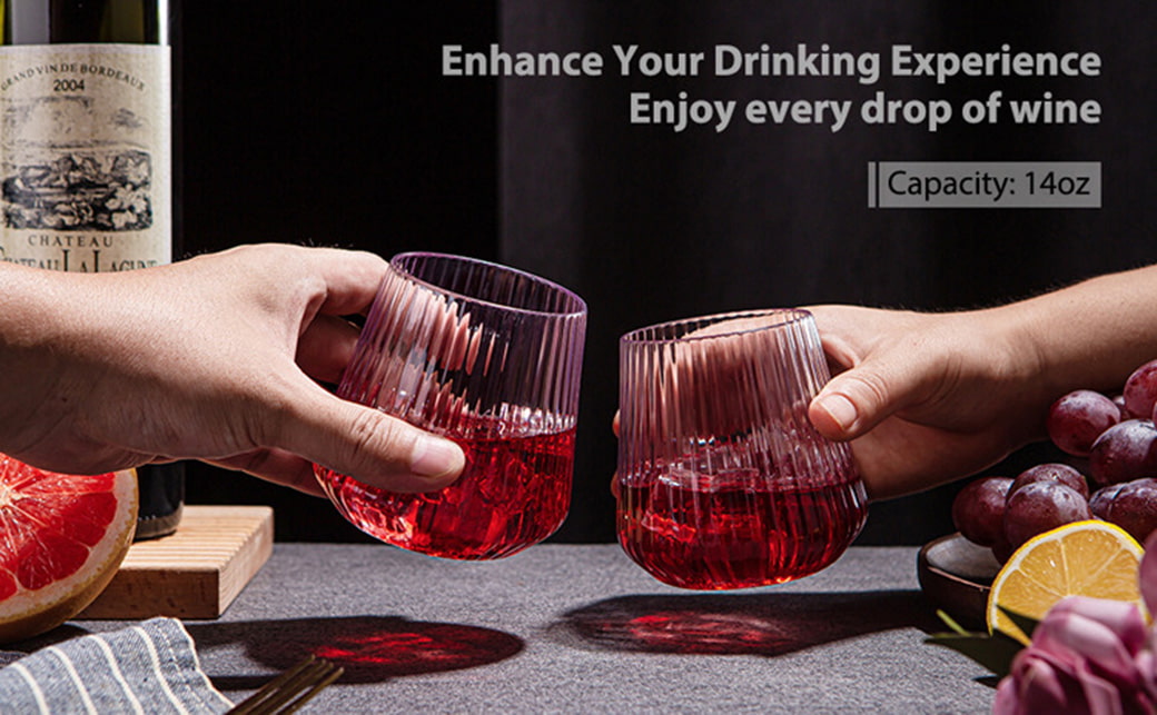 Plastic Ribbed Wine Glasses