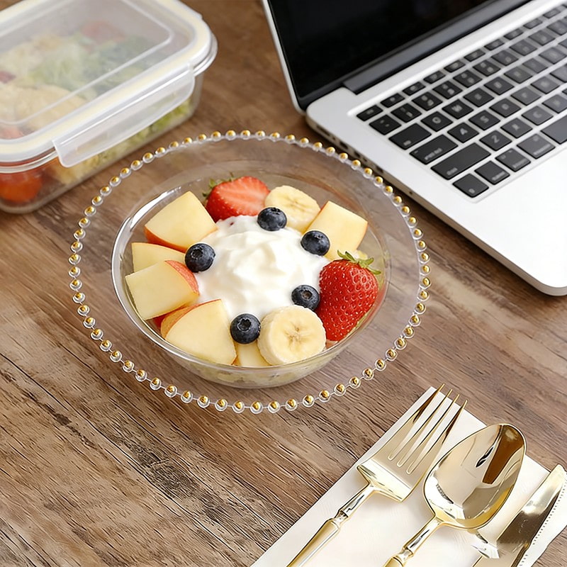 White disposable plastic bowl bulk