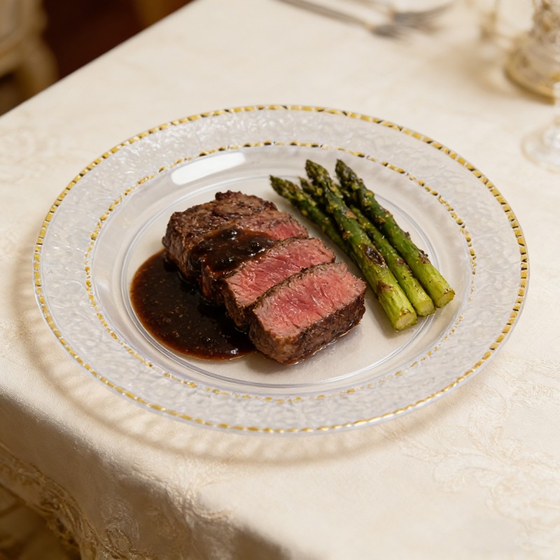 gold marble disposable plastic plate